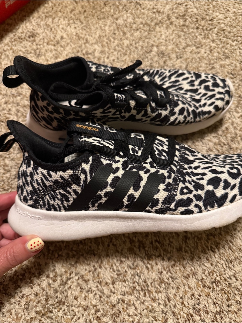 Adidas Womens Black & White Patterned Running Shoes